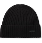 Hugo Boss - Ribbed Virgin Wool Beanie - Black