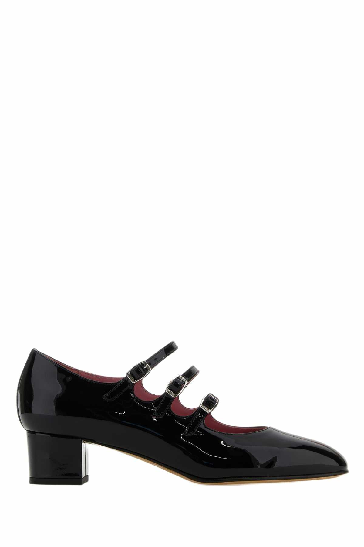 Carel Black Leather Kina Pumps