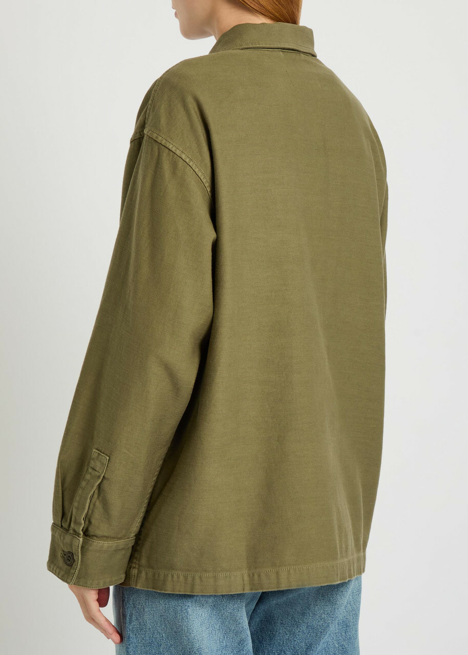 Nili Lotan Howard Cotton Overshirt Olive