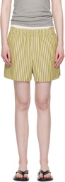 AMI Paris Khaki Cotton Elasticated Shorts