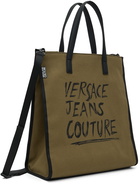 Versace Jeans Couture Khaki Handwritten Logo Tote