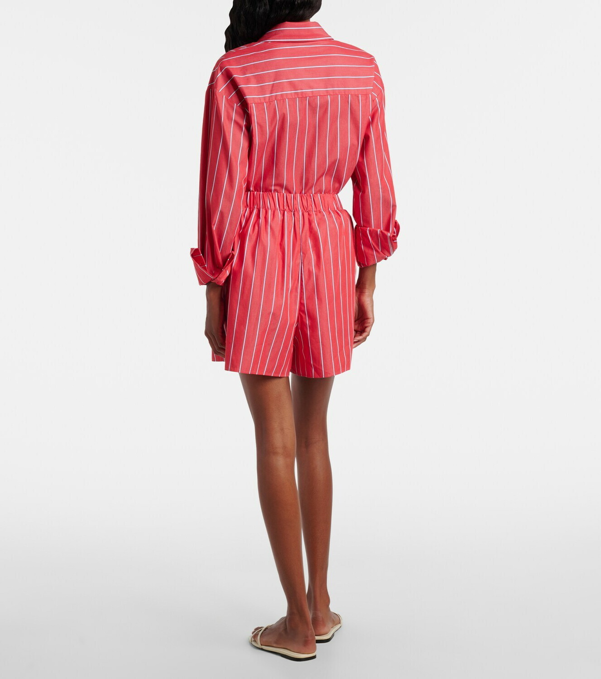 The Frankie Shop Lui striped cotton poplin shorts