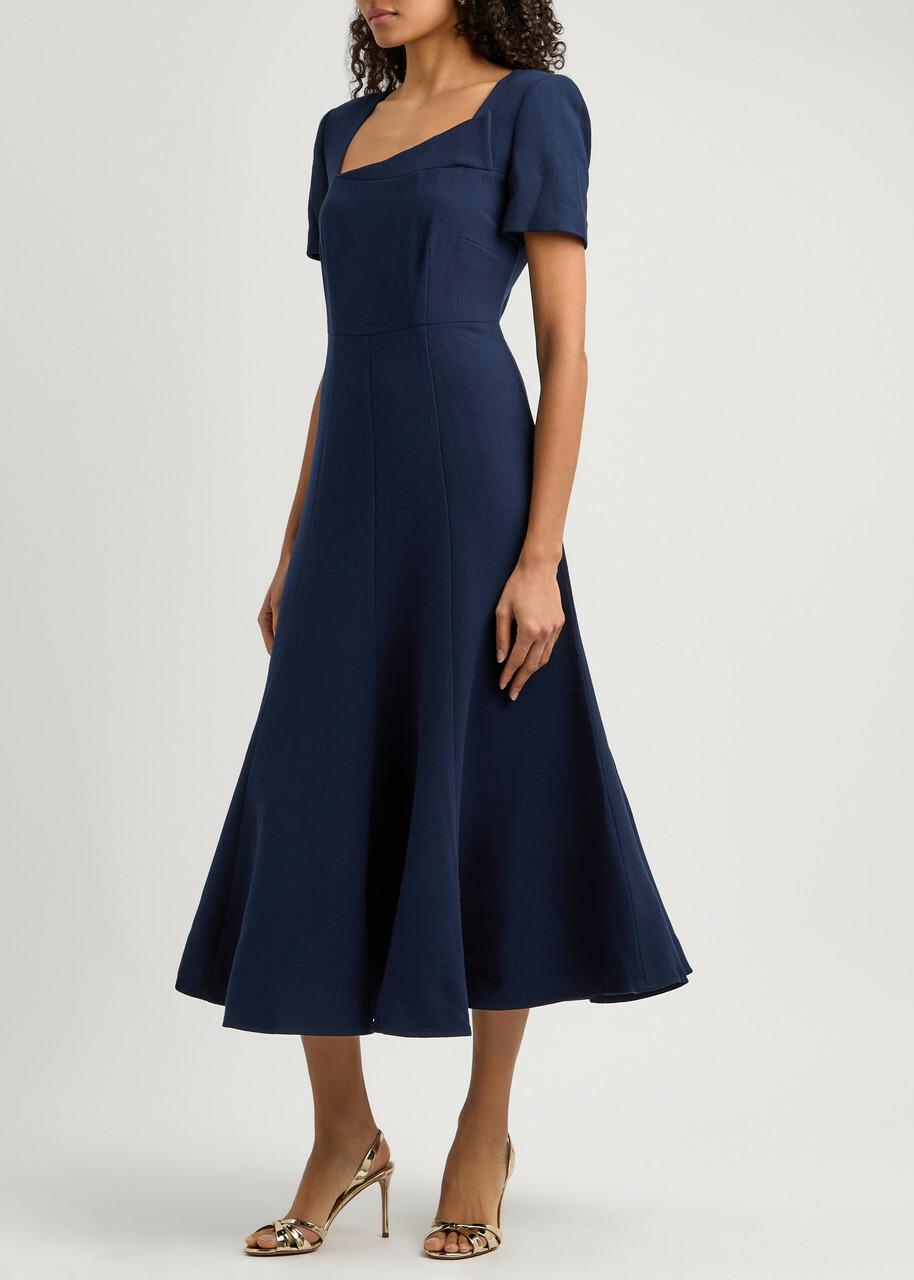 Robe Crayon Roland Mouret Bleu Marine - Taille UK 12, Occasion En Très Bon état