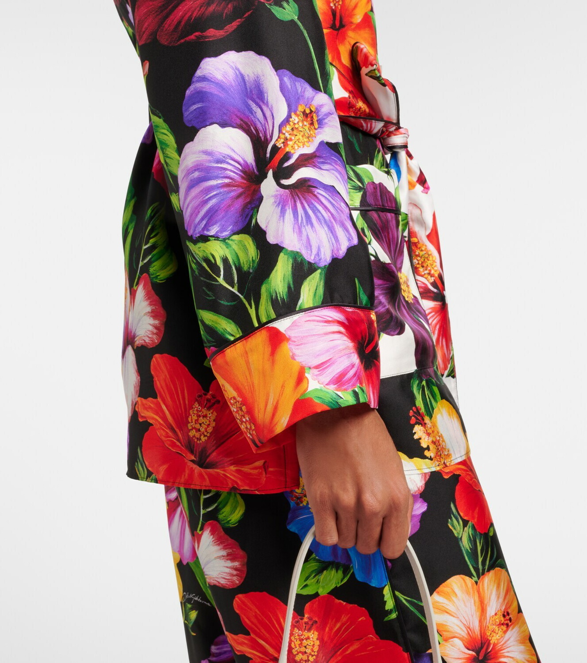 Dolce&Gabbana Floral belted silk shirt