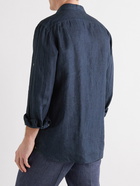 Lardini - Linen Half-Placket Shirt - Blue