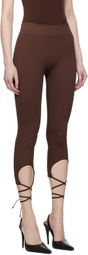 ANDREĀDAMO Brown Lace-Up Leggings