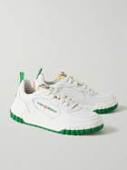 Casablanca - The Court Logo-Print Mesh and Rubber-Trimmed Leather Sneakers - White