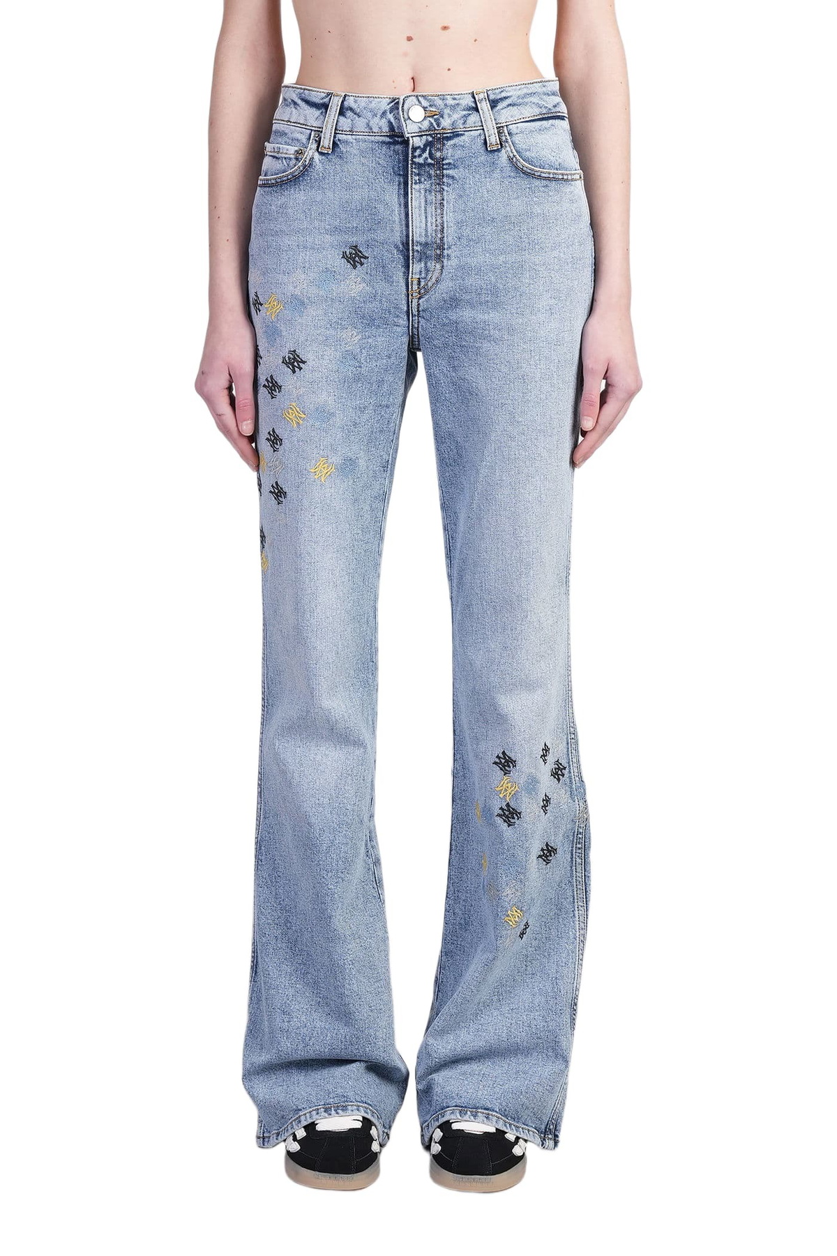 AMIRI - Double Waistband Wide Leg Denim Jeans Amiri