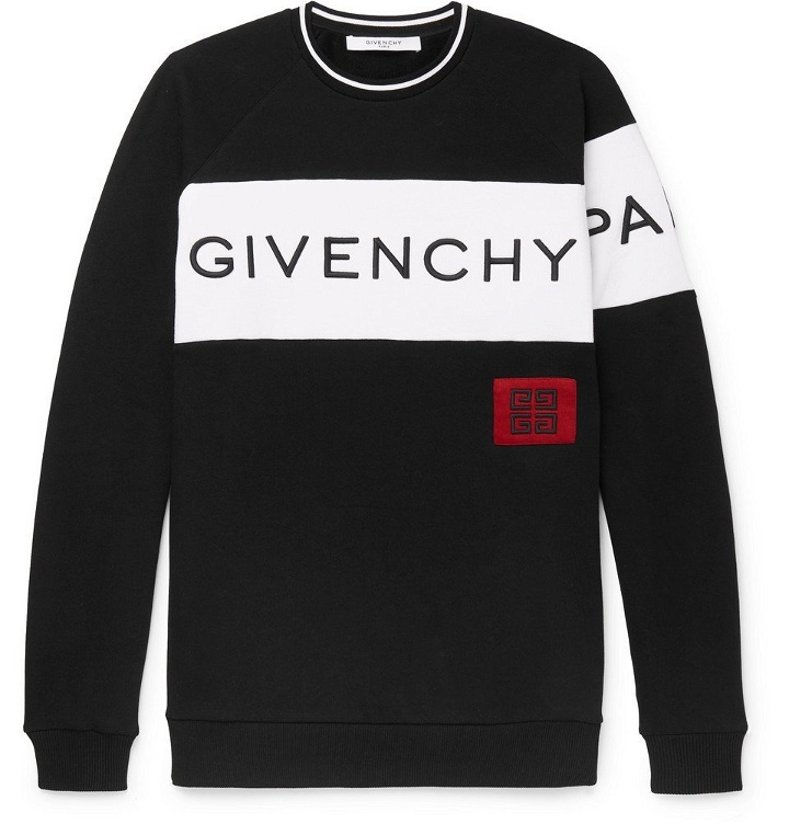 Photo: Givenchy - Logo-Embroidered Fleece-Back Cotton-Jersey Sweatshirt - Men - Black