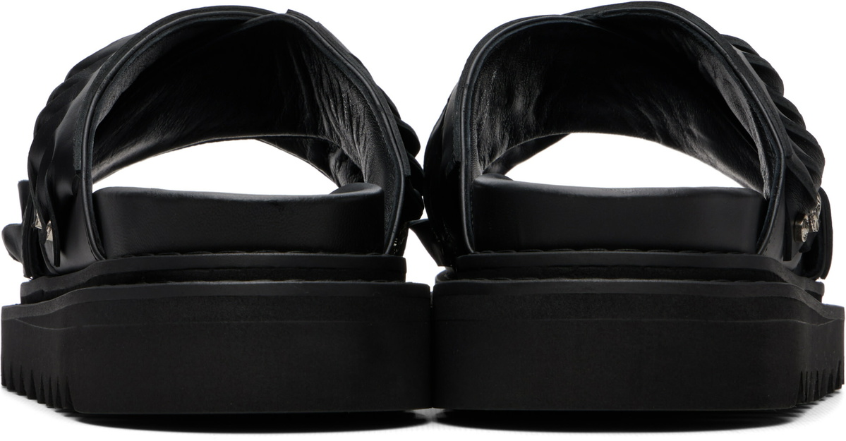 Toga Virilis Black Leather Sandals