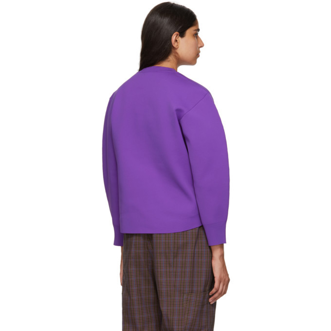 Tibi Purple Sculpted Sleeve Sweater Tibi