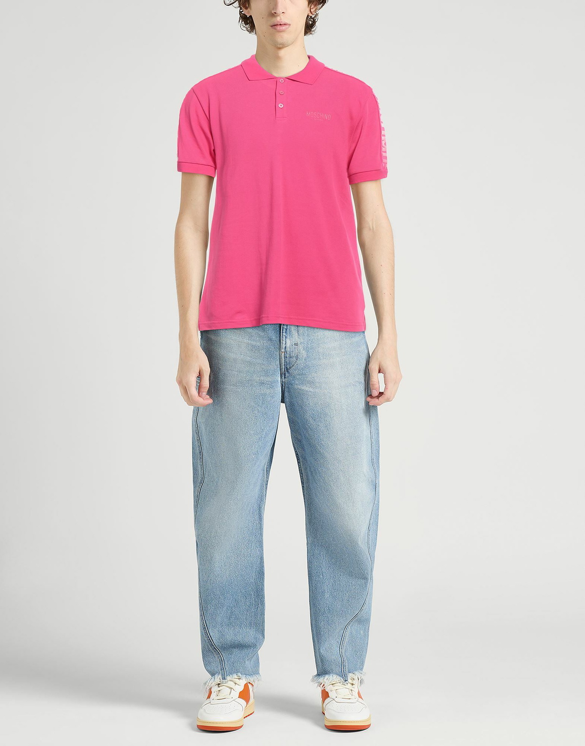 Moschino Mens Polo shirt Fuchsia