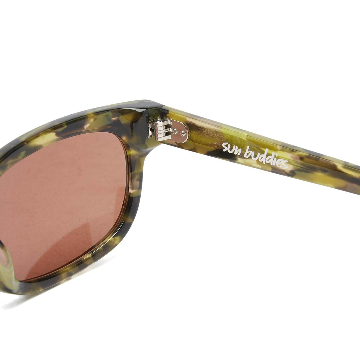 Sun Buddies Men's Amber Sunglasses in Amber Green Fragments