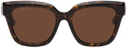 Balenciaga Tortoiseshell Square Sunglasses