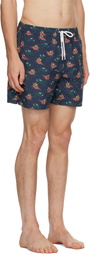 Drake's Navy Bathers Swim Shorts