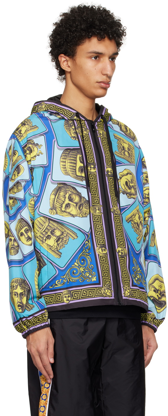 ジャケット・アウター VERSACE track jacket Versace Blue 'Le Maschere' Track Jacket Versace
