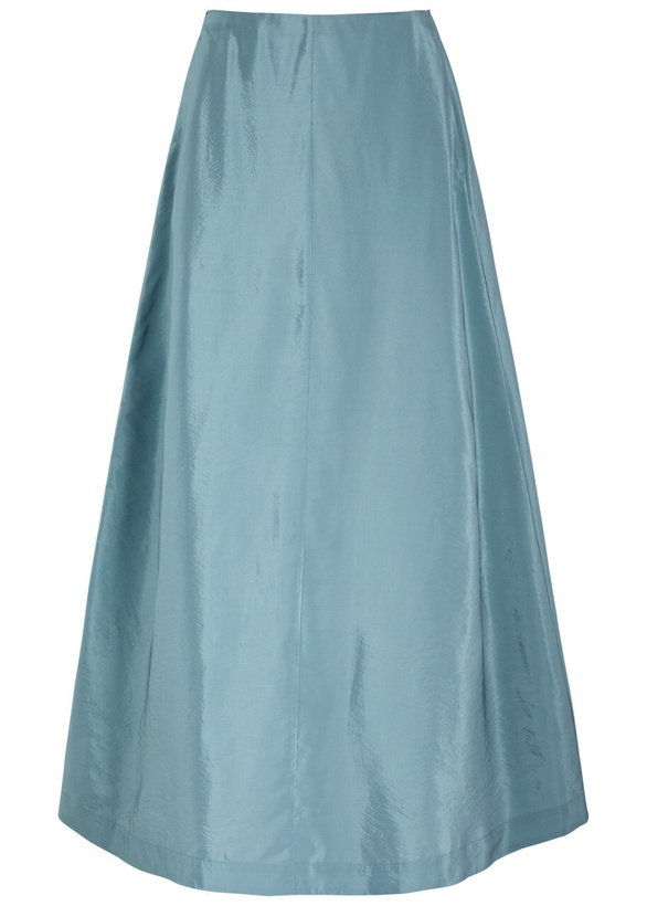 Photo: BY Malene Birger Isoldas Satin Maxi Skirt Light Blue