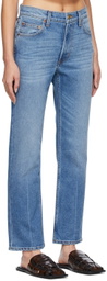 B Sides Blue Field Mid Kick Jeans