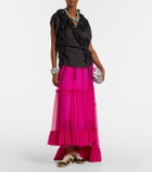 Dries Van Noten Asymmetric silk muslin skirt