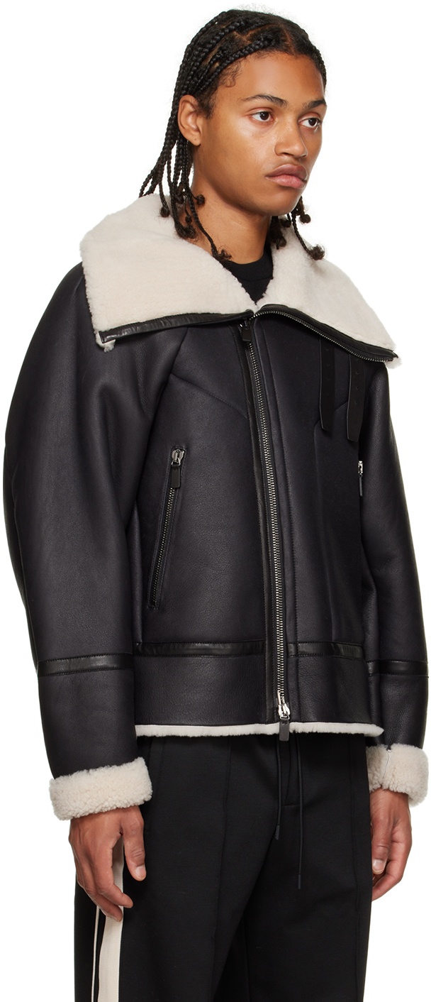 Emporio Armani Black Zip Leather Jacket