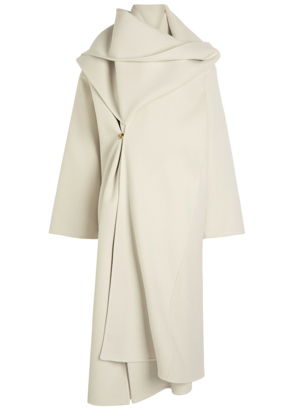 Photo: Calvin Klein Amelia Scarf-effect Wool and Cashmere-blend Coat Ivory