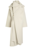 Calvin Klein Amelia Scarf-effect Wool and Cashmere-blend Coat Ivory