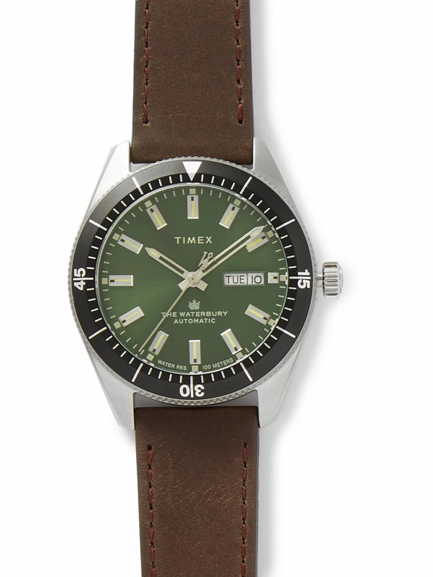 Photo: Timex - Waterbury Dive Automatic 40mm Stainless Steel and Leather Watch