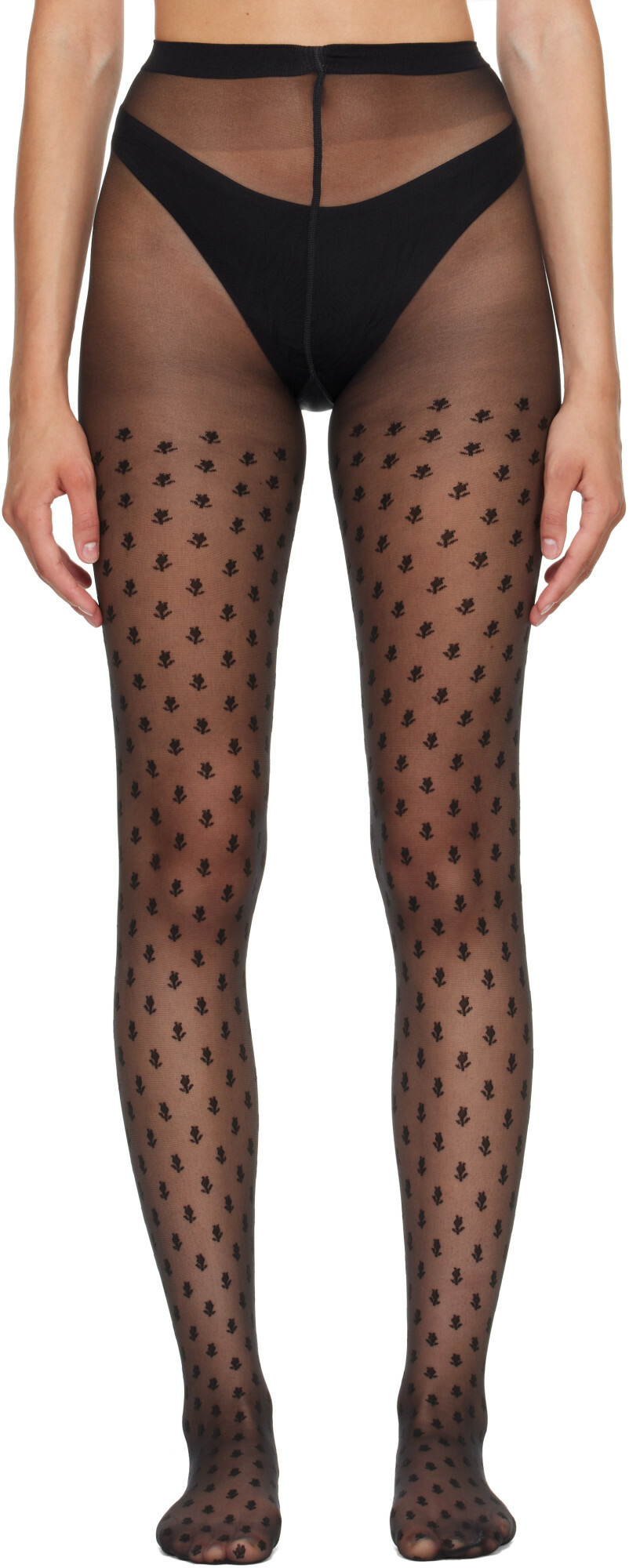 Wolford Black Blossom Tights