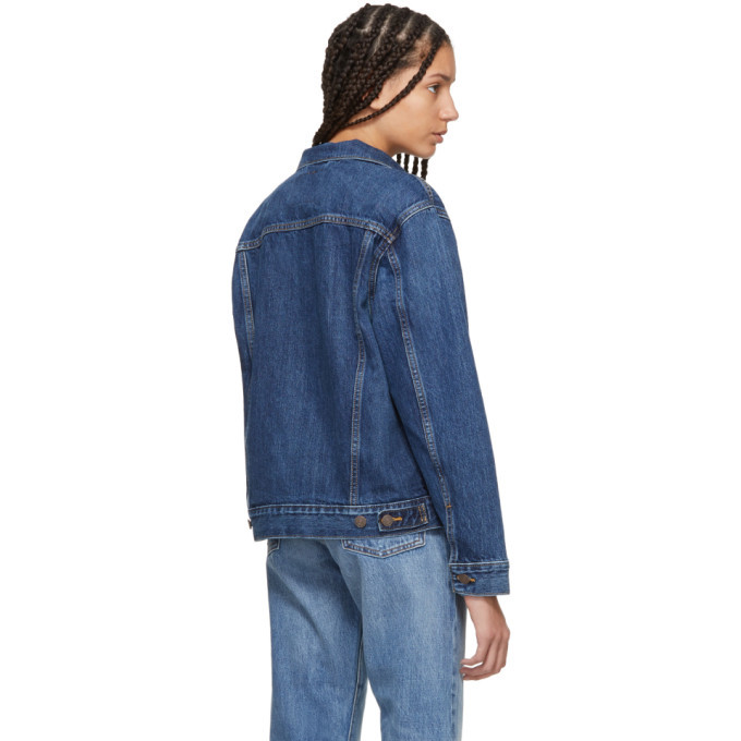 Levis Indigo Denim Ex-Boyfriend Trucker Jacket Levis