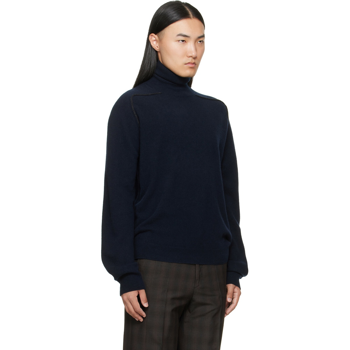 Maison Margiela Navy Virgin Wool Turtleneck