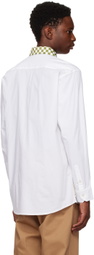 Connor McKnight White Checkerboard Collar Shirt