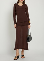 Lemaire Fine-knit Midi Dress Brown