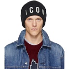 Dsquared2 Black and White Icon Beanie