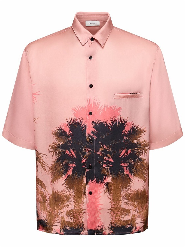 Photo: LANEUS Palm Print Viscose S/s Shirt