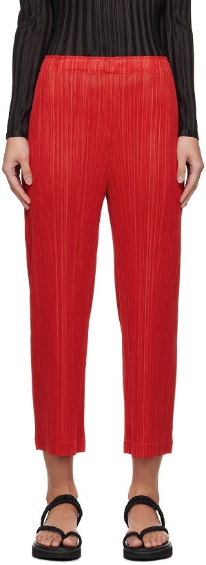 Photo: PLEATS PLEASE ISSEY MIYAKE Red Thicker Bottoms 1 Trousers