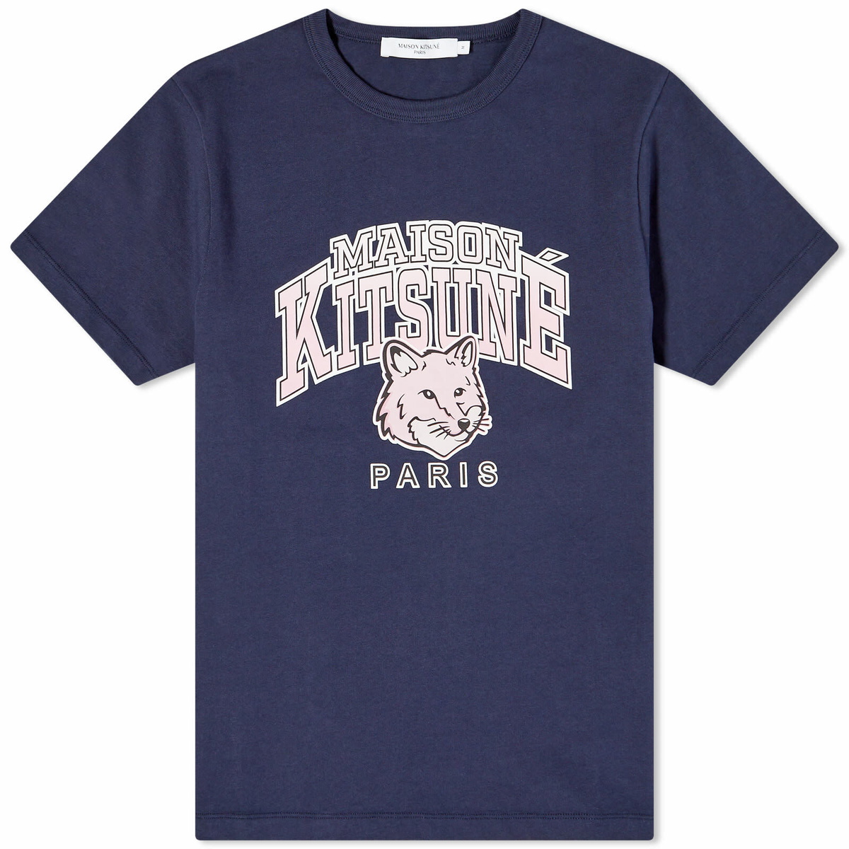 Maison Kitsuné Women's Campus Fox Classic T-shirt in Navy Maison