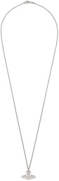 Vivienne Westwood Silver Thin Lines Flat Orb Pendant Necklace