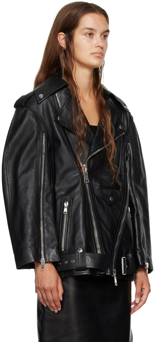 Alexander McQueen Black Zip Leather Jacket