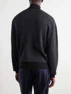 Frescobol Carioca - Heitor Merino Wool Half-Zip Sweater - Black