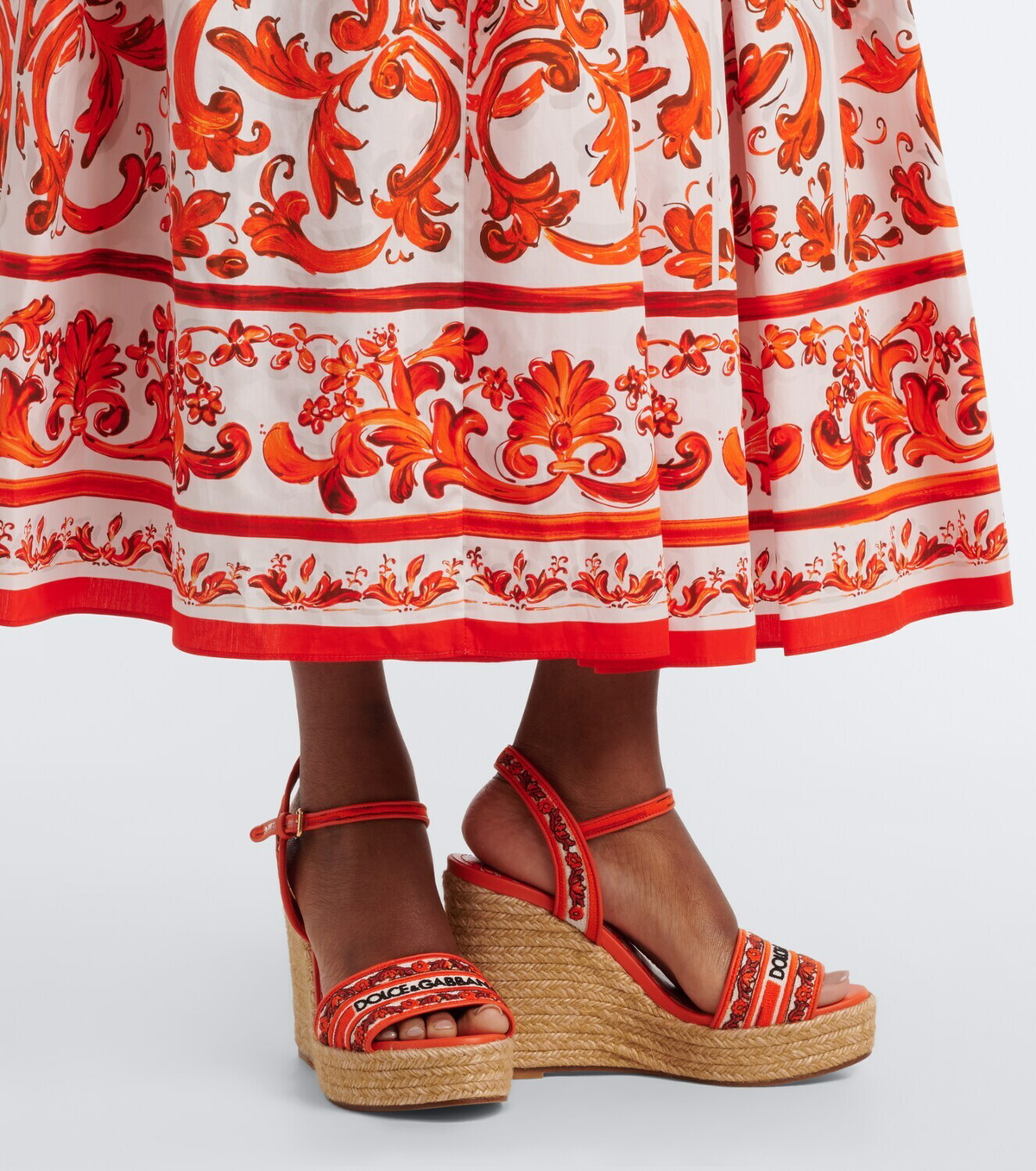 Dolce&Gabbana Majolica cotton poplin maxi dress