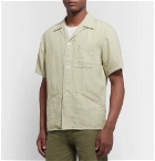 Beams Plus - Camp-Collar Linen Shirt - Beige