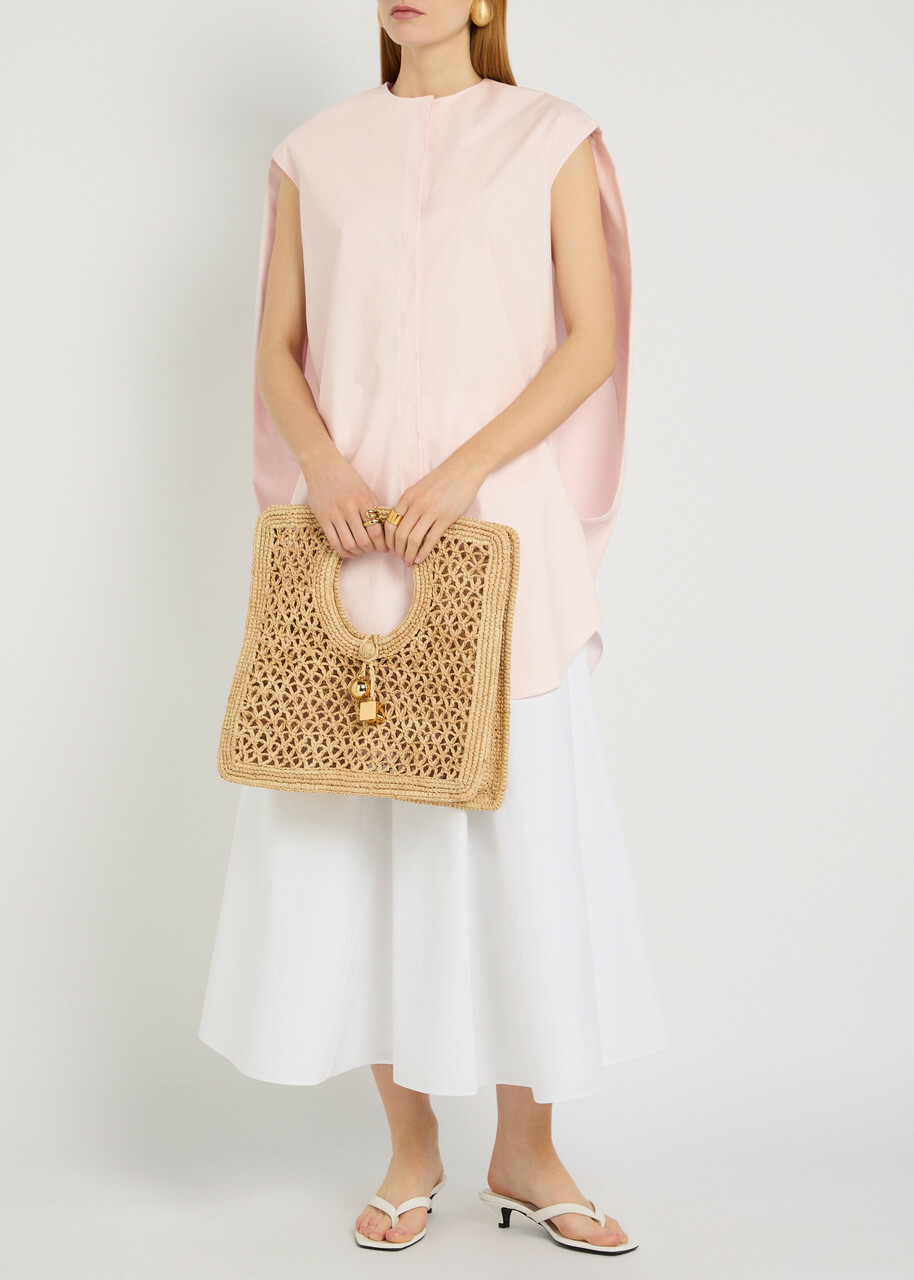 Jacquemus La Robe Berlingot Cotton-poplin Mini Shirt Dress Light Pink
