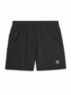 Stone Island - Straight-Leg Mid-Length Logo-Appliquéd Nylon Metal Swim Shorts - Black