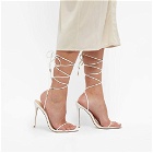 Femme LA Women's Luce Lace Up Sandal Heel in FrstWht