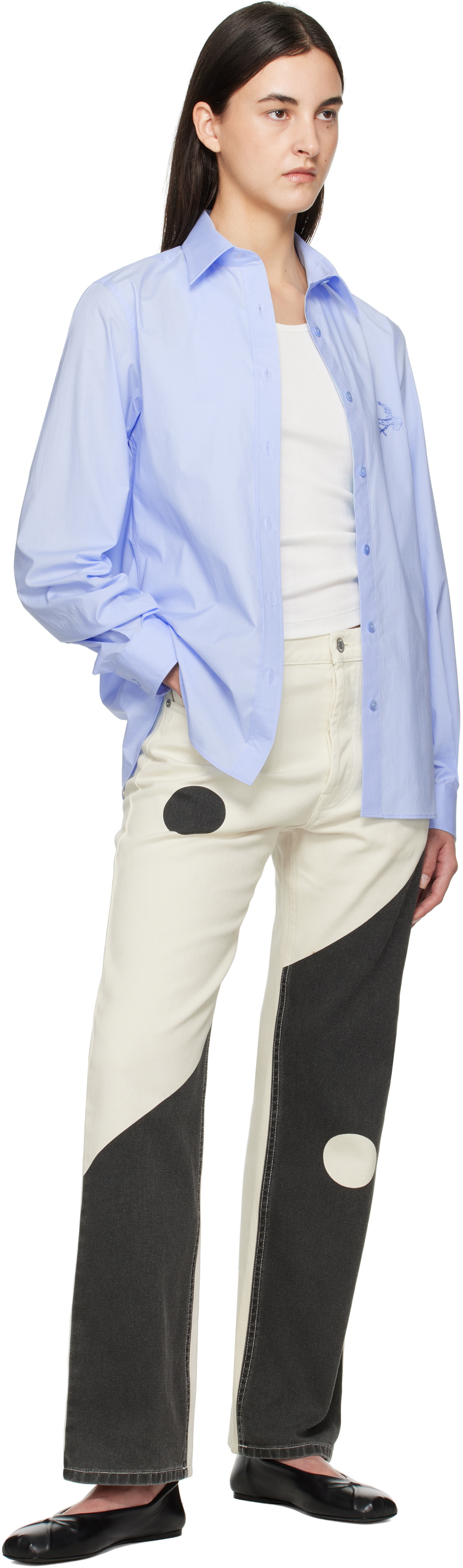 Moschino Blue Laurel Crown Emblem Shirt
