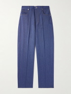 Bottega Veneta - Wool and Cotton-Blend Drill Trousers - Blue