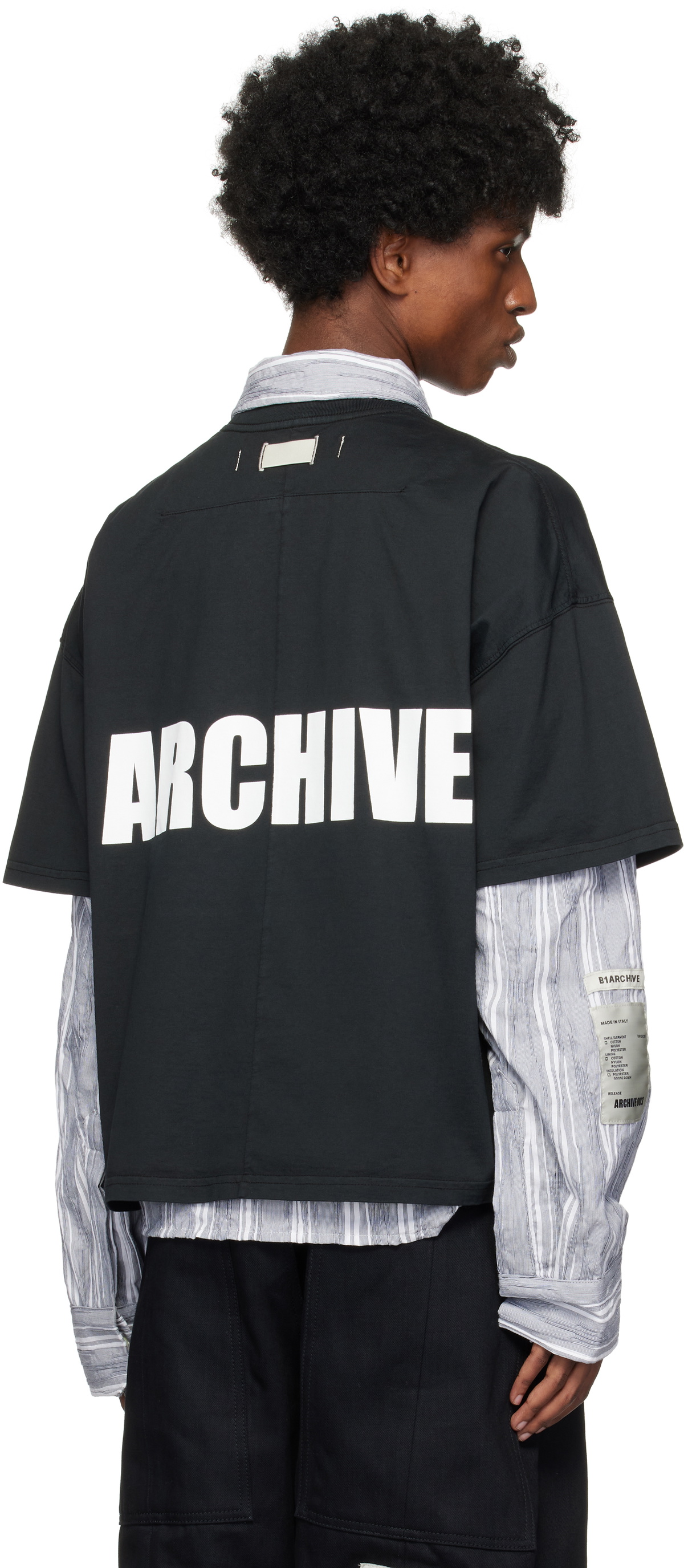 B1ARCHIVE Black Printed-Logo T-shirt