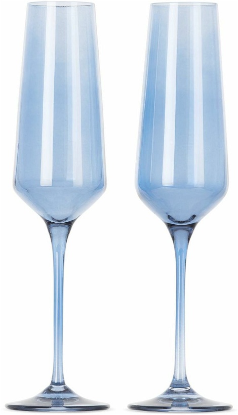 Photo: Estelle Colored Glass Blue Champagne Flute Glasses Set, 10 oz