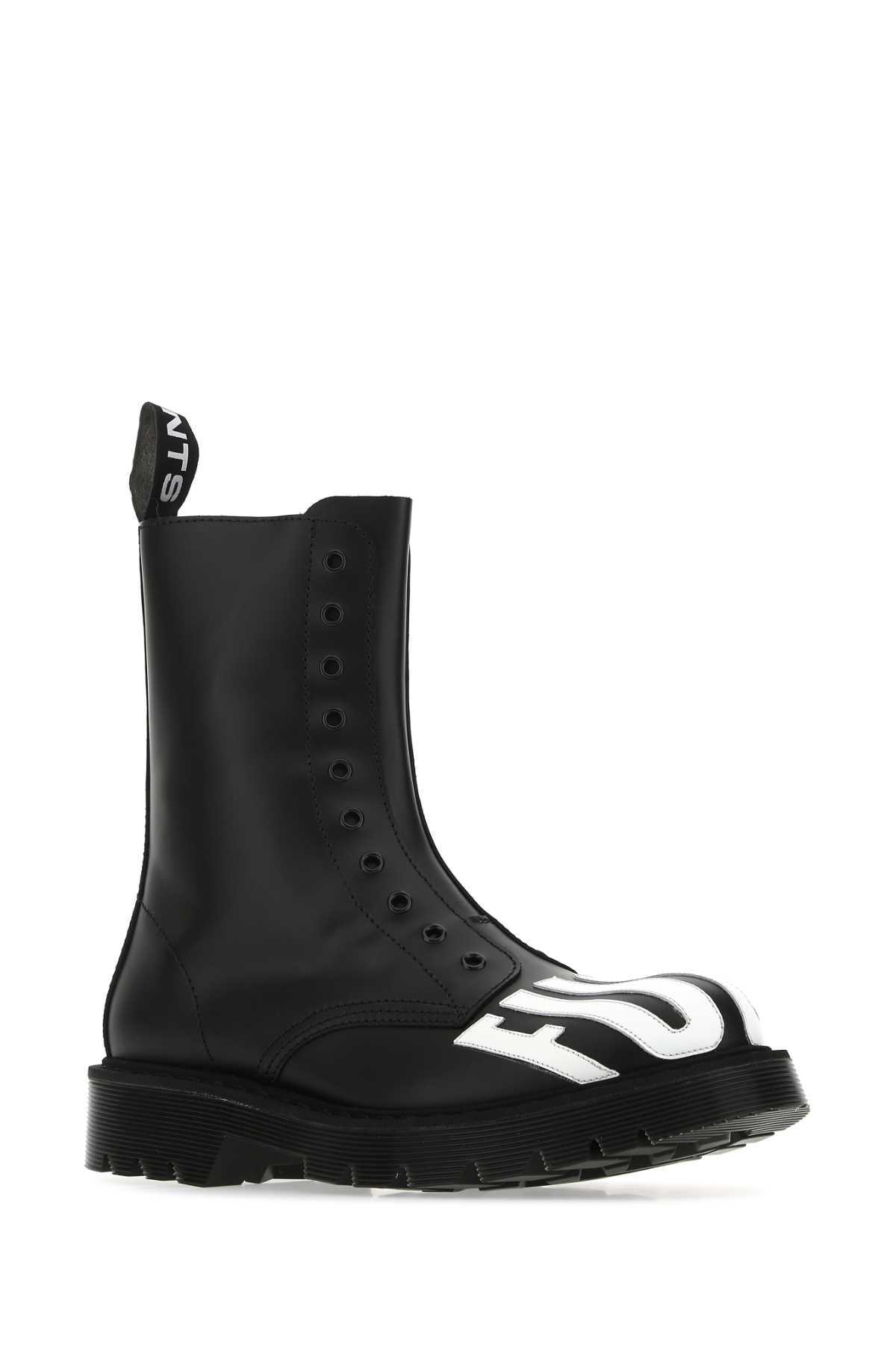 VTMNTS Black Leather Ankle Boots