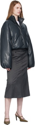 Nanushka Black Lilima Down Vegan Leather Jacket